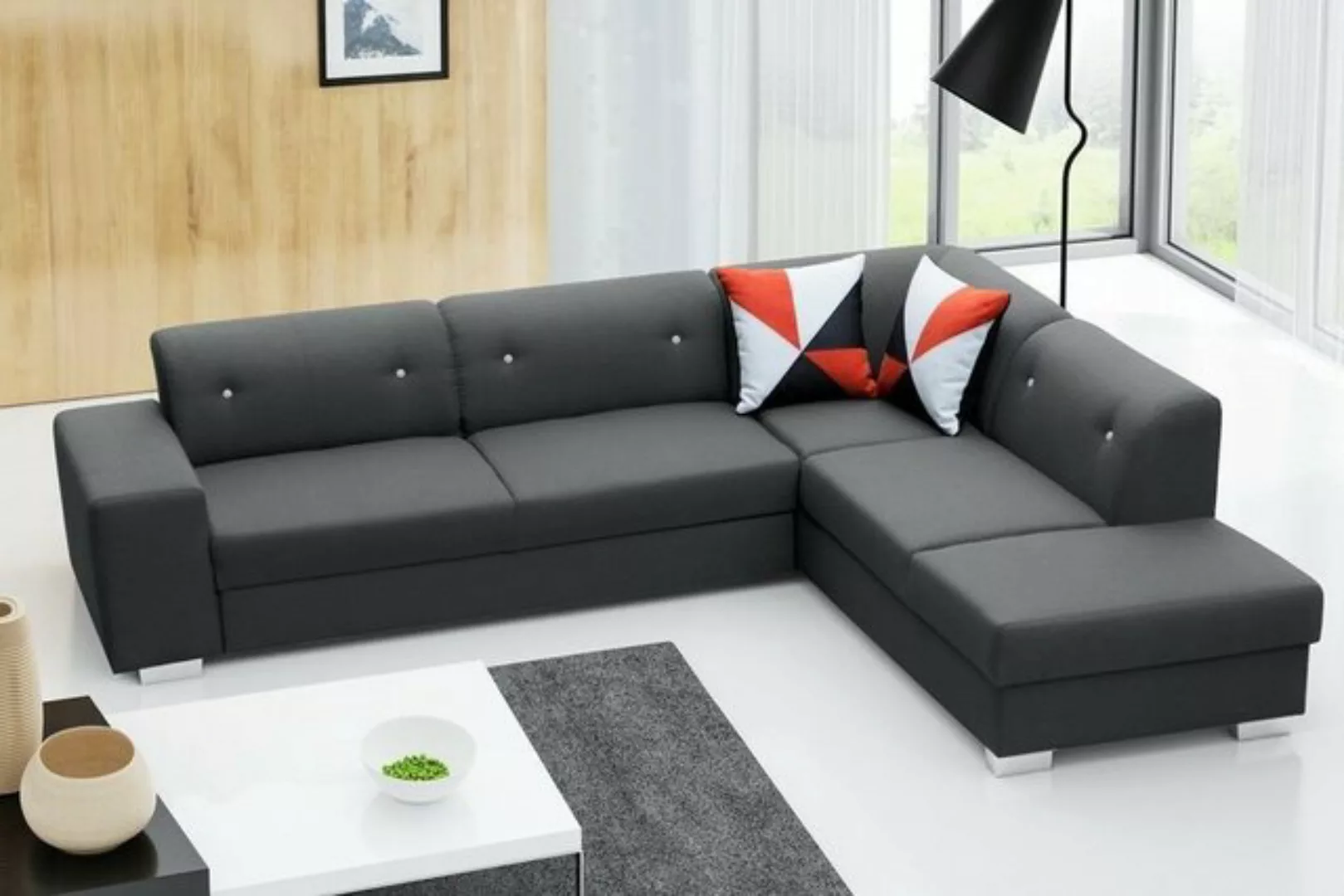 JVmoebel Ecksofa Sofa Schlafsofa Designer Sofa mit Bettfunktion + Bettkaste günstig online kaufen