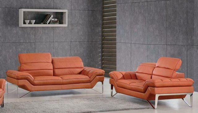 JVmoebel Sofa Sofagarnitur Leder Set 3+2 (ohne Sessel) Couch Sitz Polster, günstig online kaufen