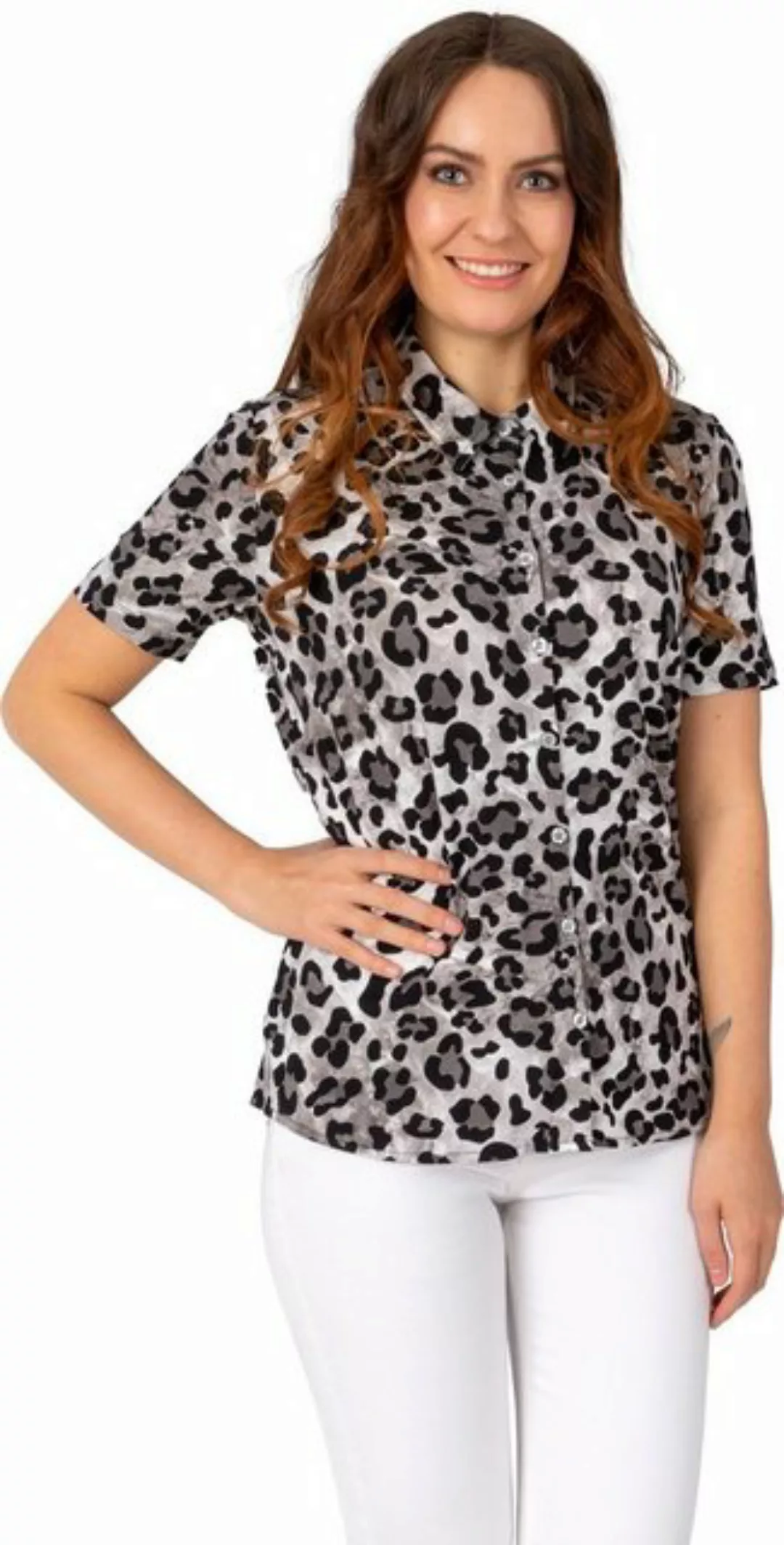 Estefania for woman Blusenshirt 187-1228 mit Knopfleiste, in Leo-Print günstig online kaufen