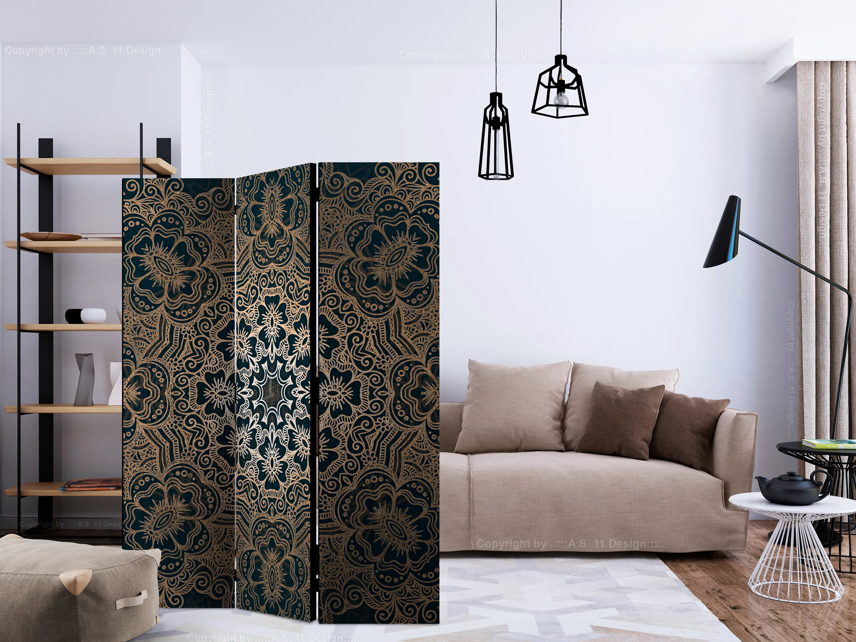 3-teiliges Paravent - Intricate Pattern [room Dividers] günstig online kaufen