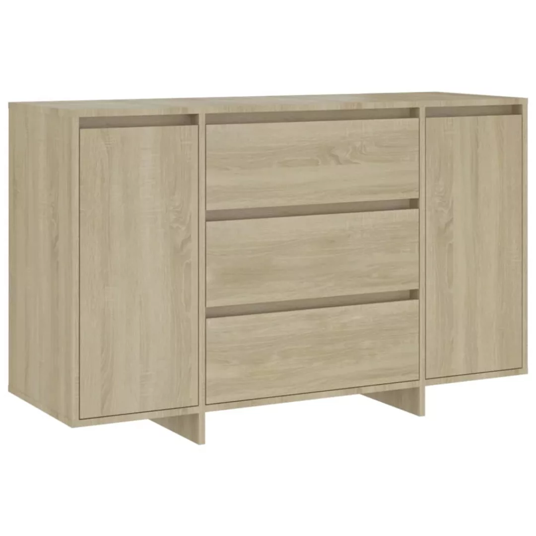 Sideboard Mit 3 Schubladen Sonoma-eiche 120x41x75 Cm Spanplatte günstig online kaufen