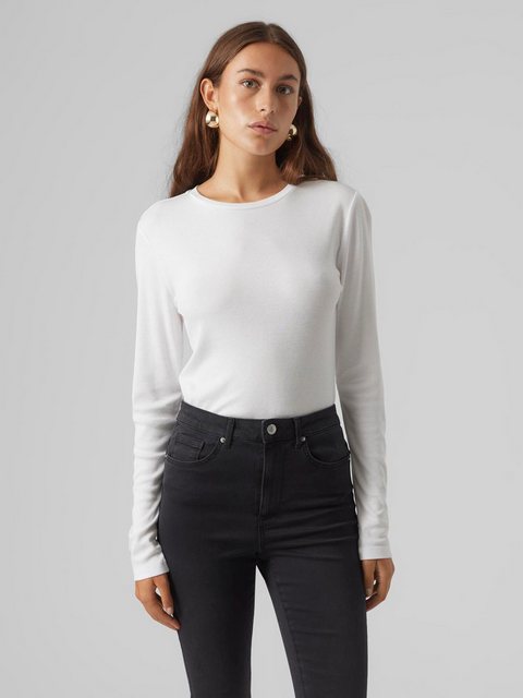 Vero Moda Longpullover Dünner Pullover Langarm Shirt VMROMA 5963 in Weiß-2 günstig online kaufen