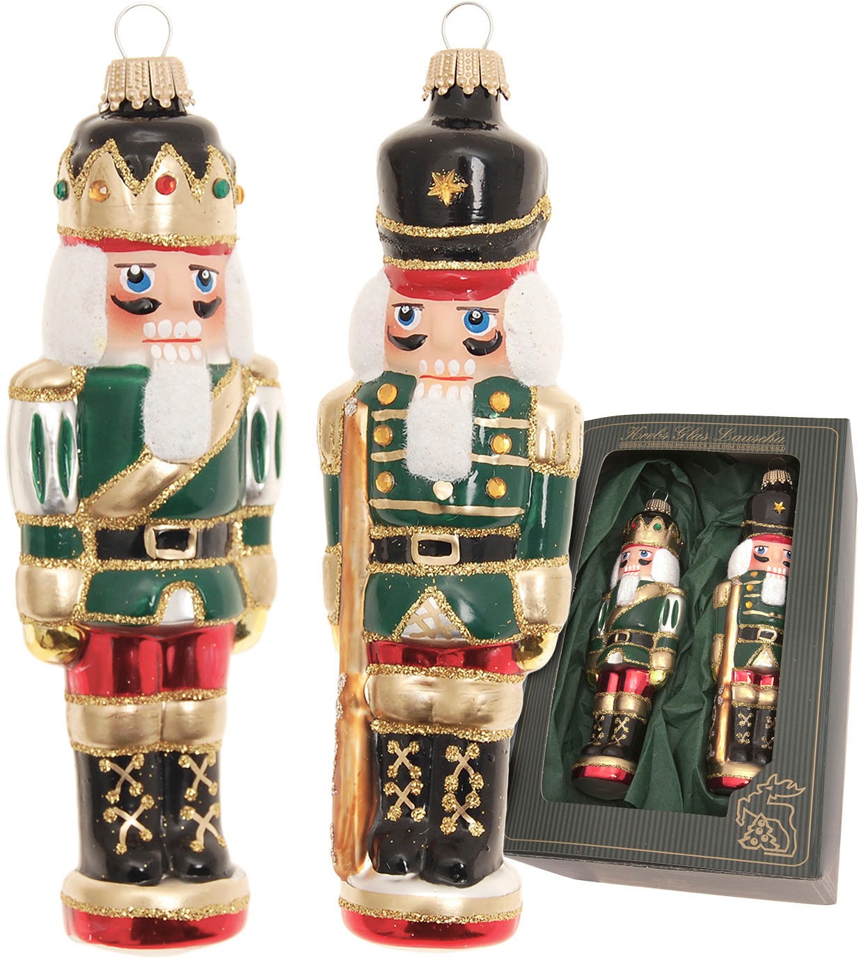 Krebs Glas Lauscha Christbaumschmuck »Nussknacker Set«, (Packung, 2 tlg.), günstig online kaufen