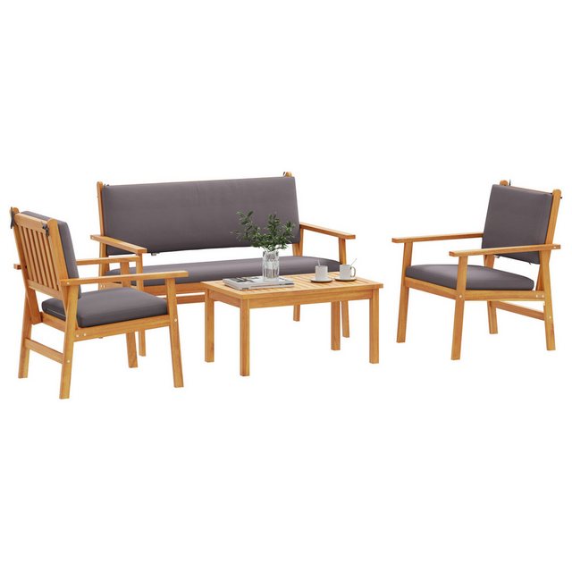 vidaXL Loungesofa Set aus 2 Natürliches Ölfinish Starkes nholz Mittel, 2 Te günstig online kaufen