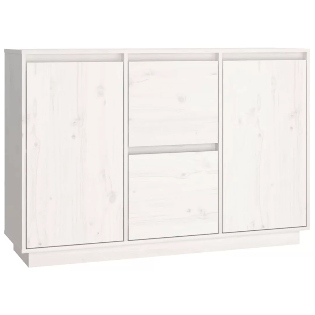 Vidaxl Sideboard Weiß 111x34x75 Cm Massivholz Kiefer günstig online kaufen