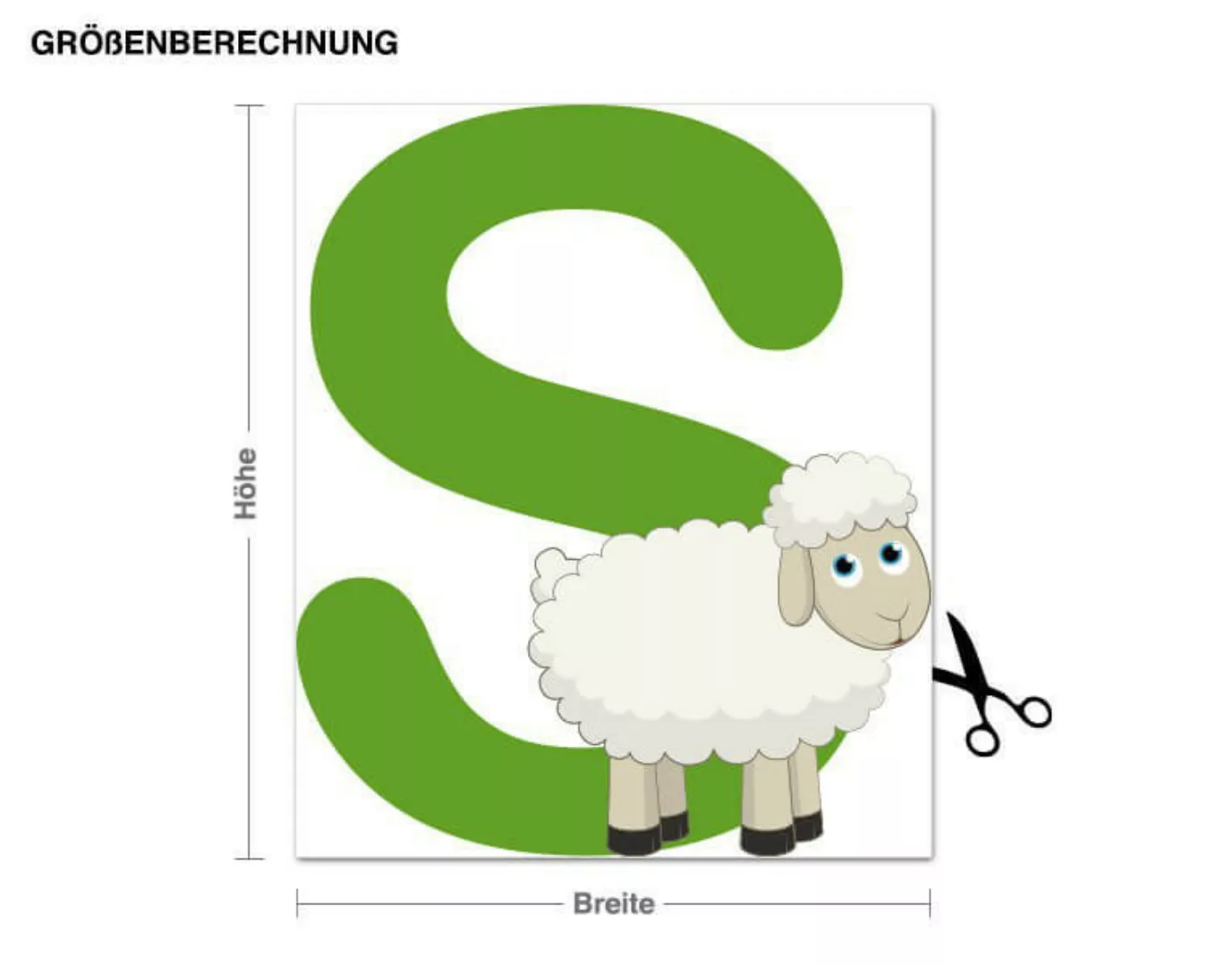 Wandtattoo Kinderzimmer Kinder ABC - Schaf günstig online kaufen