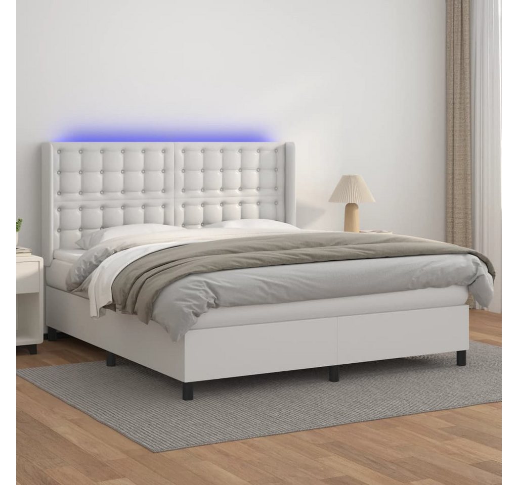 vidaXL Boxspringbett Boxspringbett mit Matratze und LED Kunstleder (160 x 2 günstig online kaufen