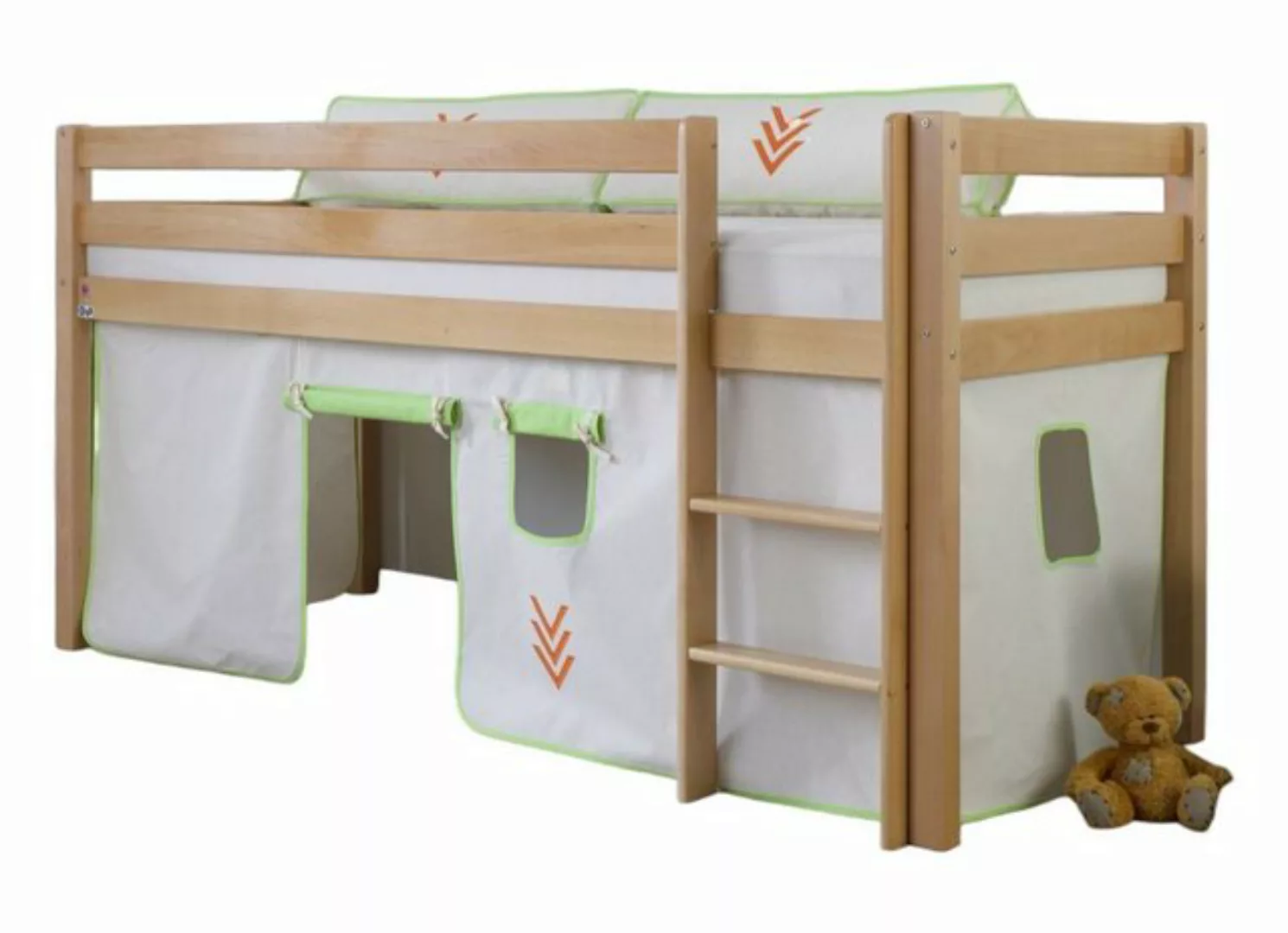 58 aufm Kessel Bettgestell Hochbett Ganja 208x103x113 Kinderbett Massivholz günstig online kaufen