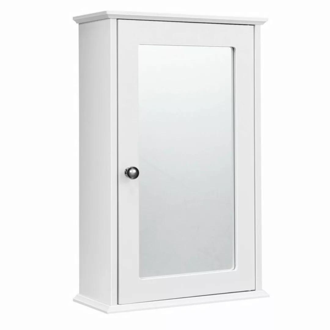 COSTWAY Spiegelschrank Bad, mit Tür & verstellbarer Ablage 34x15x53cm, Weiß günstig online kaufen