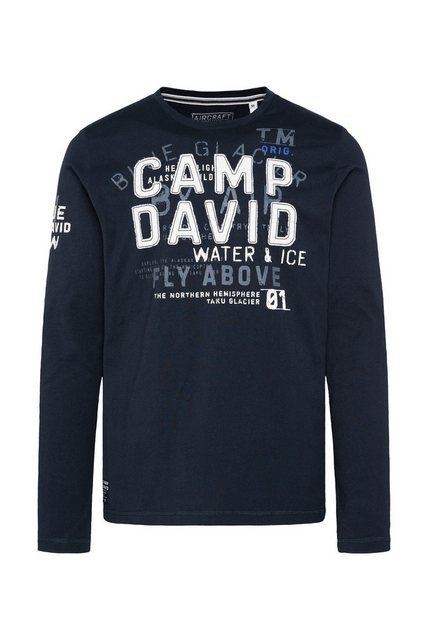 CAMP DAVID Langarmshirt mit mehreren Prints günstig online kaufen