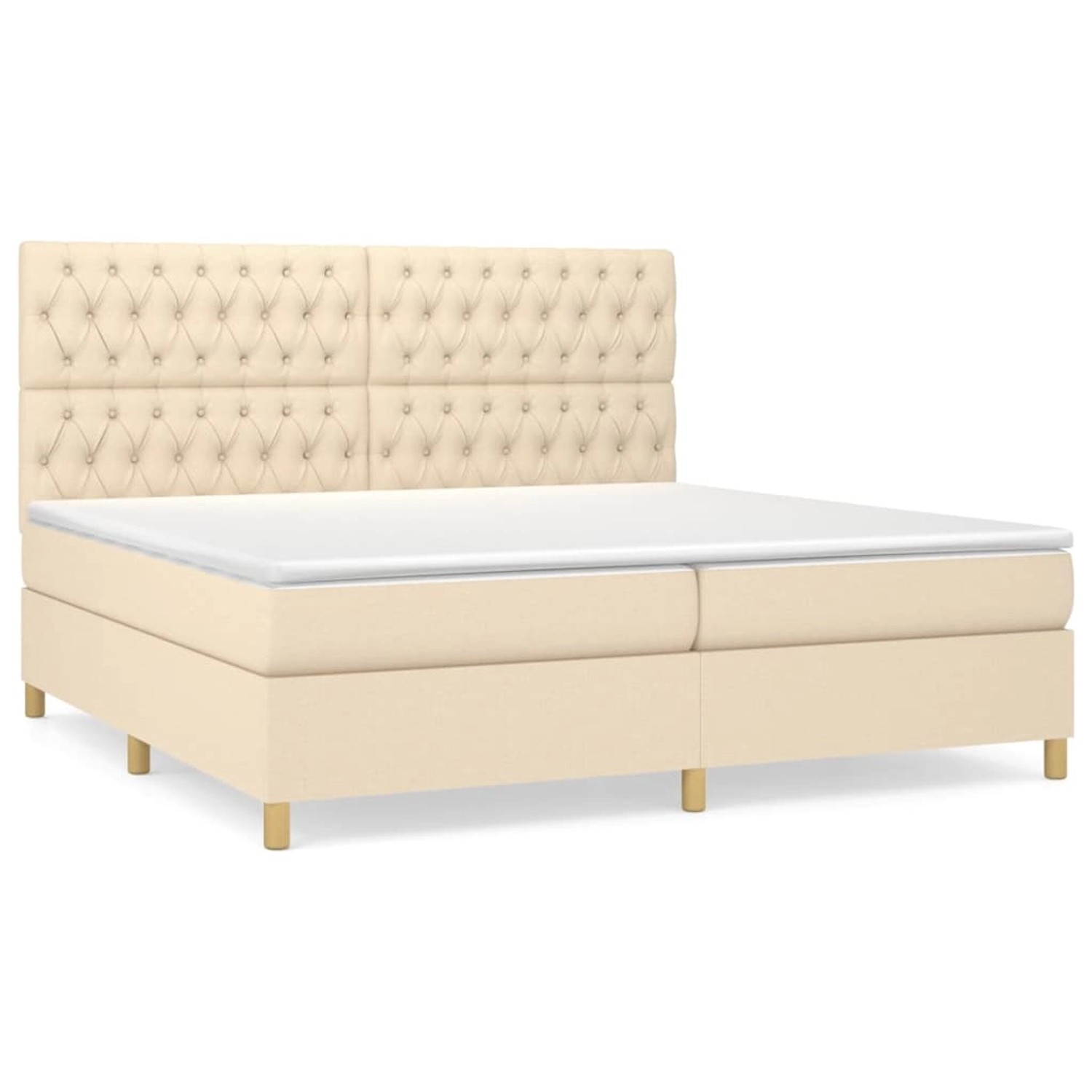 vidaXL Boxspringbett Boxspringbett mit Matratze Creme 200x200 cm Stoff Bett günstig online kaufen