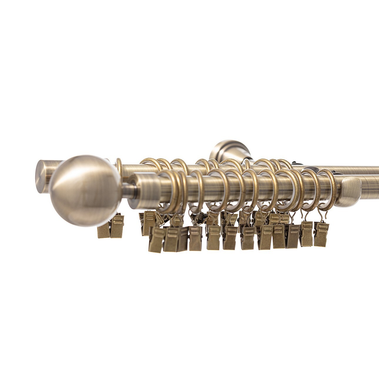 Gardinenstange Elegant antique brass 200cm zweiläufig, 200 cm günstig online kaufen