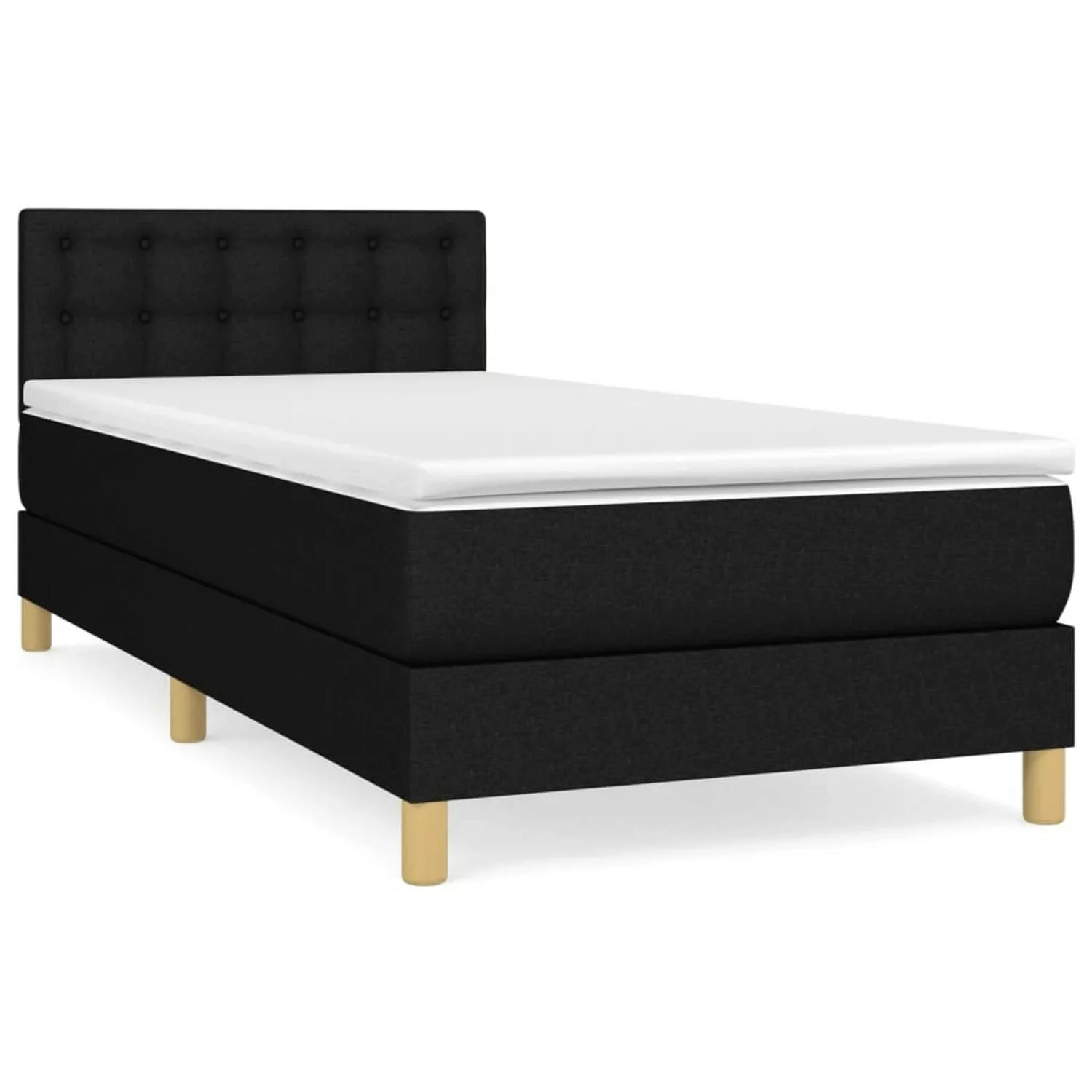 vidaXL Boxspringbett Boxspringbett mit Matratze Schwarz 80x200 cm Stoff Bet günstig online kaufen