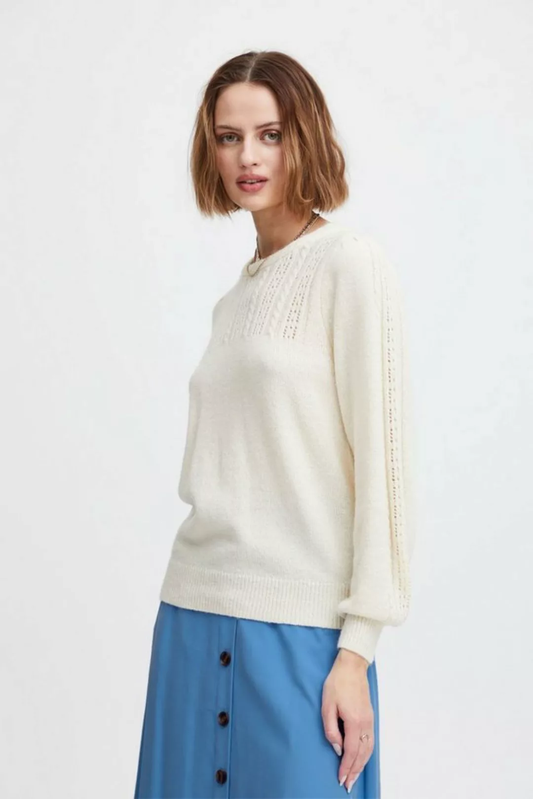 Atelier Rêve Strickpullover IRCHIBA LS Modischer Strickpullover mit Ajourst günstig online kaufen