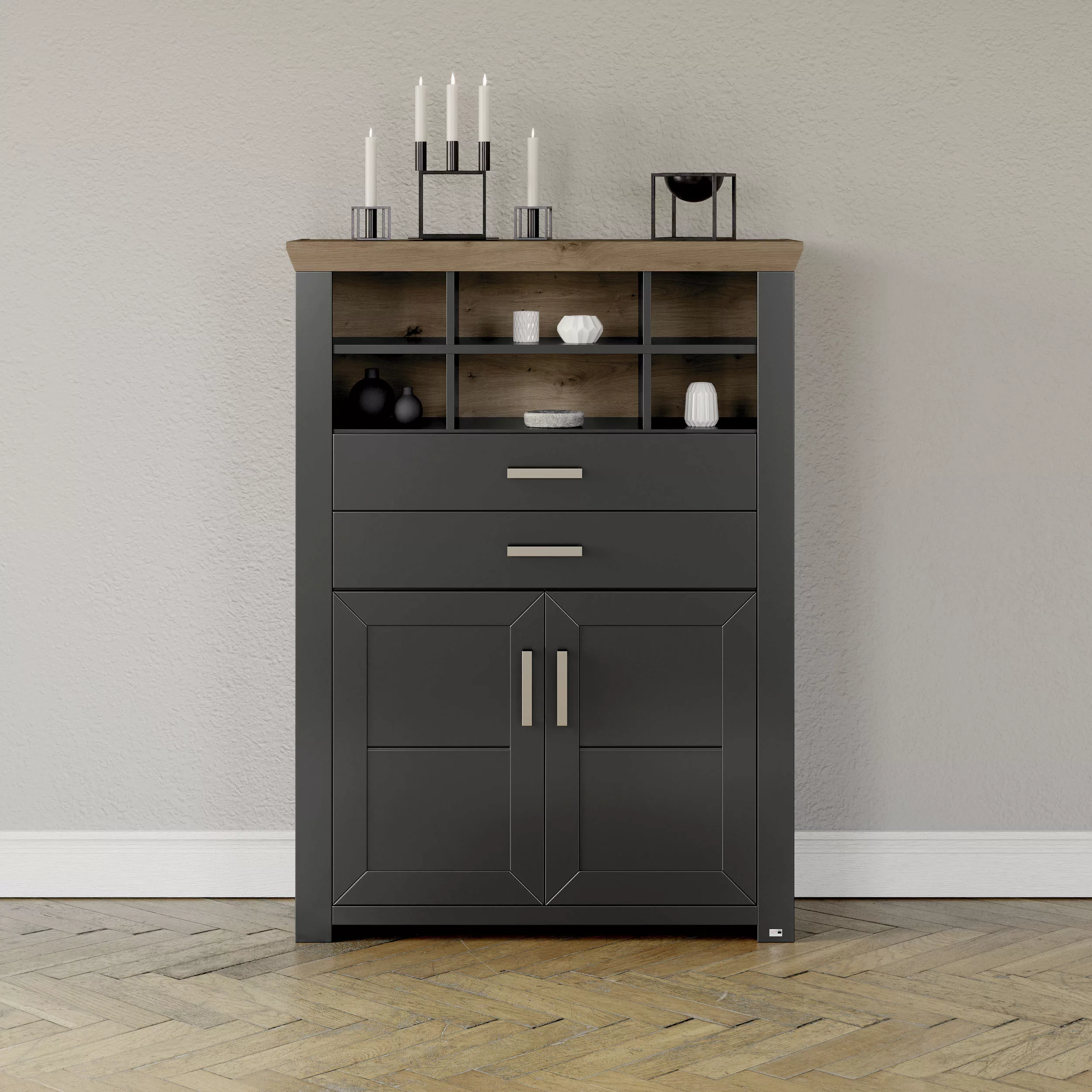 set one by Musterring Highboard "York", Typ 13 und 14, mit Glastür und Schu günstig online kaufen