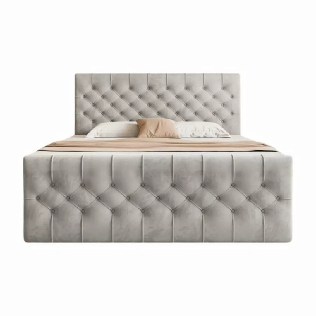 Goldstoff Boxspringbett TAURIEL mit Zwei Bettkasten (Federkernmatratze & To günstig online kaufen