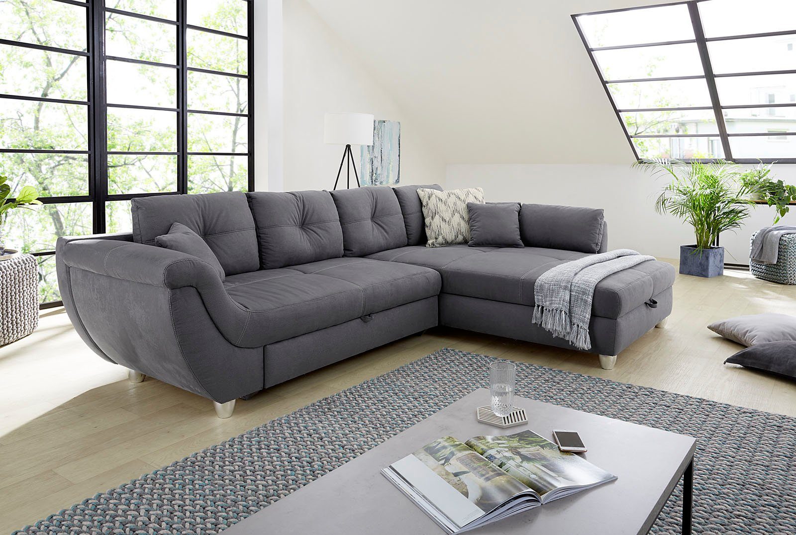 Jockenhöfer Gruppe Ecksofa "Maranello L-Form", mit großem Stauraum, Gästebe günstig online kaufen
