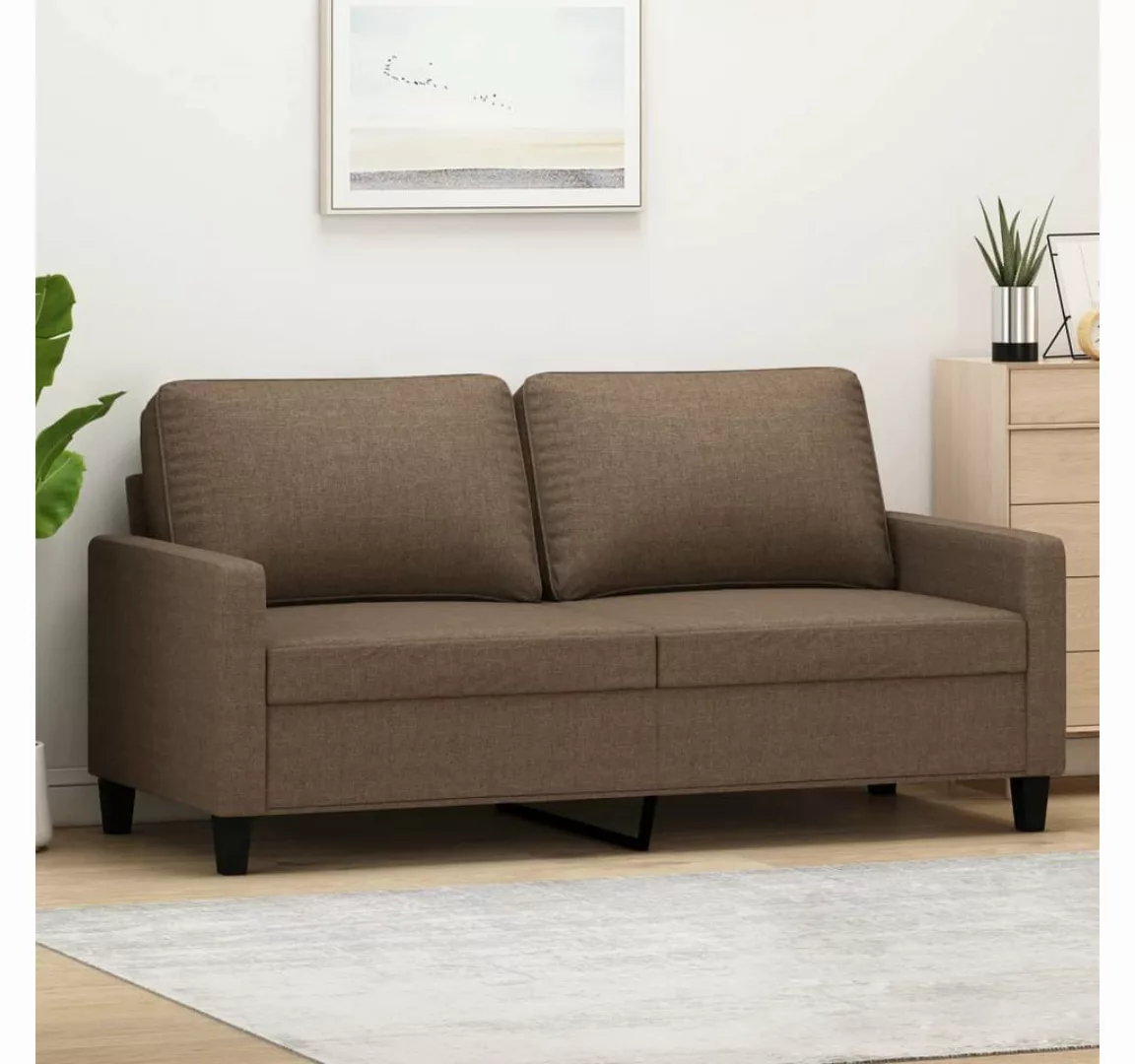 vidaXL Sofa, 2-Sitzer-Sofa Braun 140 cm Stoff günstig online kaufen