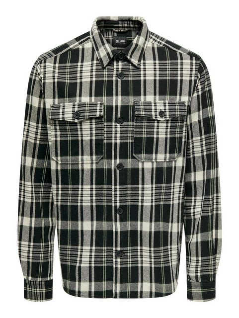 ONLY & SONS Langarmhemd Shacket Hemd Kariertes Langarm Holzfäller Shirt ONS günstig online kaufen