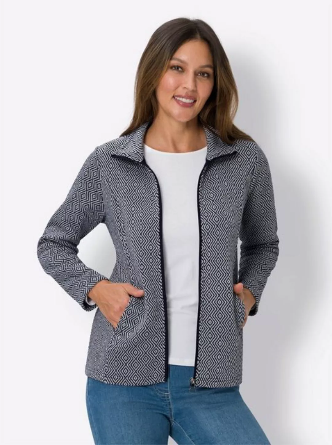 Sieh an! Fleecejacke Strickfleece-Jacke günstig online kaufen