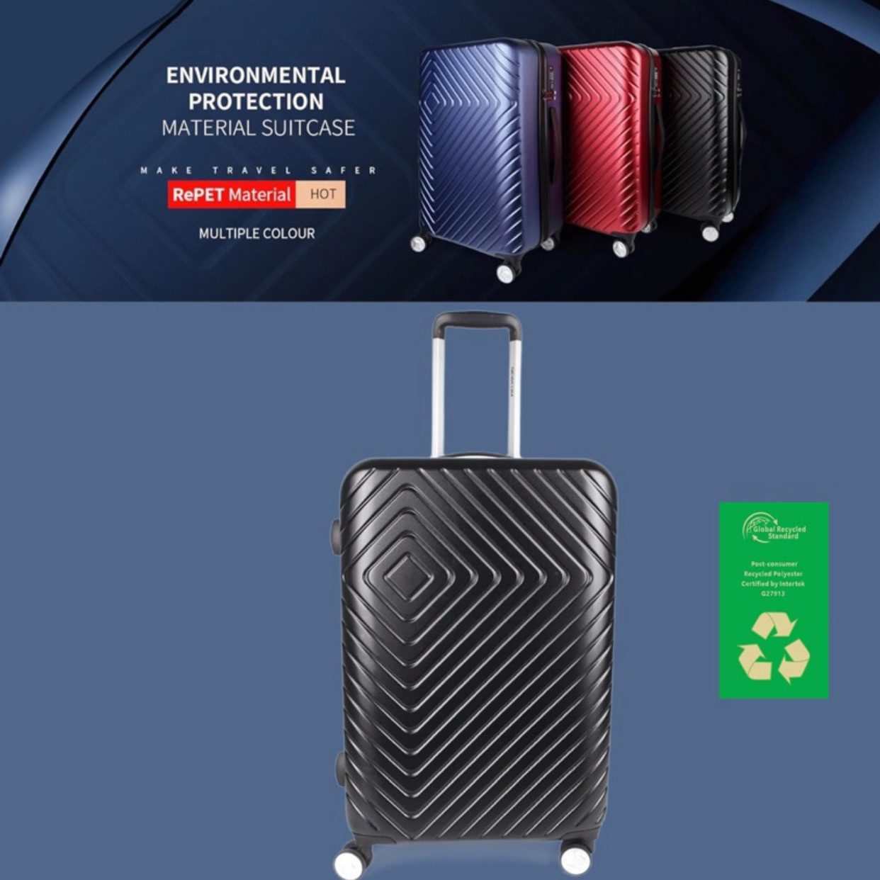 NEWCOM Hartschalen-Trolley Hartschalenkoffer aus recyceltem Material, günstig online kaufen