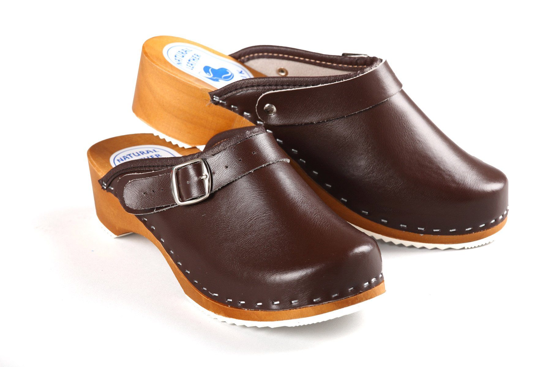 Aves-24 CLOGS Pantolette Sandalette Leder Holzschuhe günstig online kaufen