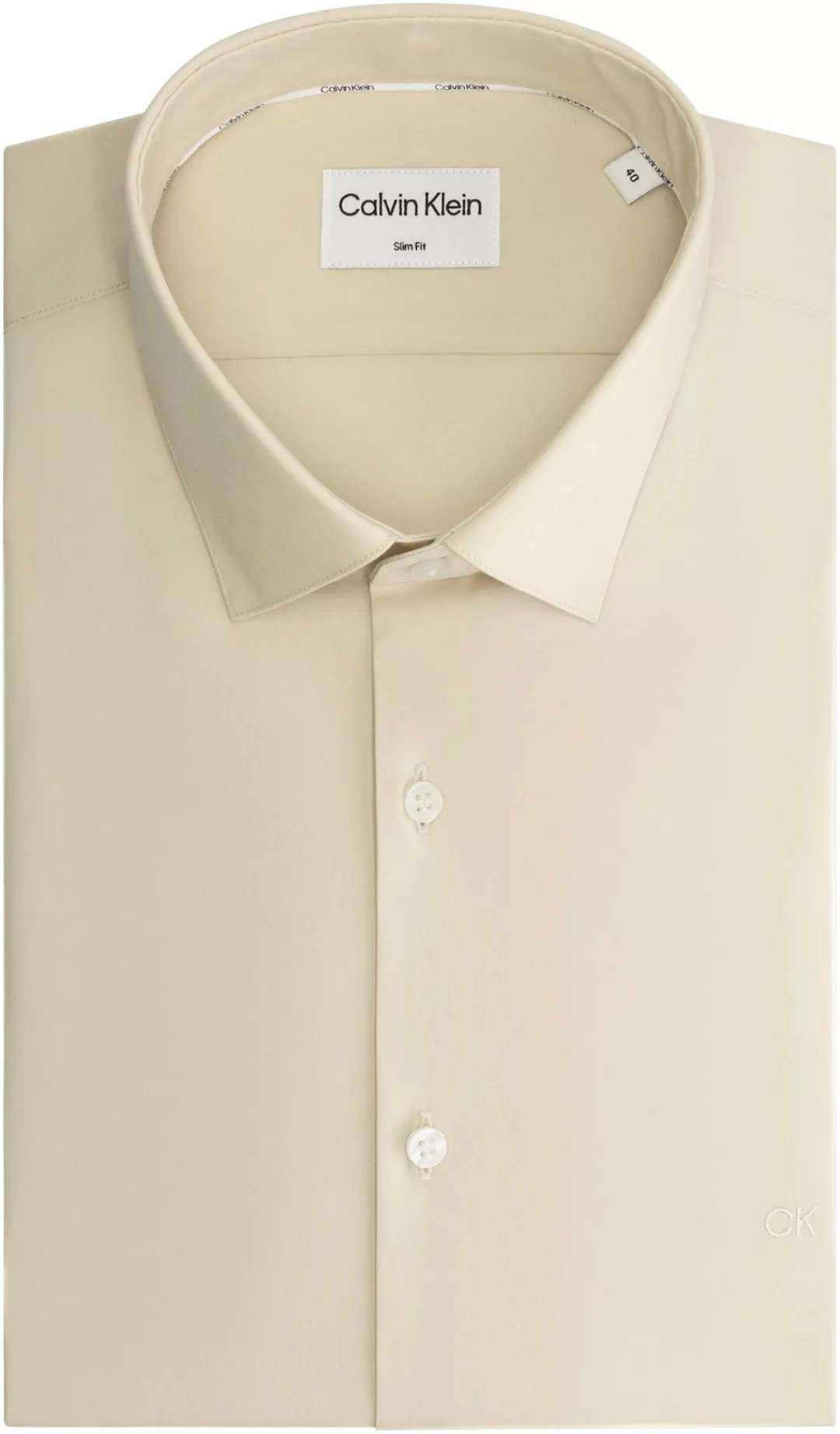 Calvin Klein Businesshemd "POPLIN STRETCH SLIM SHIRT", mit Kentkragen, Logo günstig online kaufen