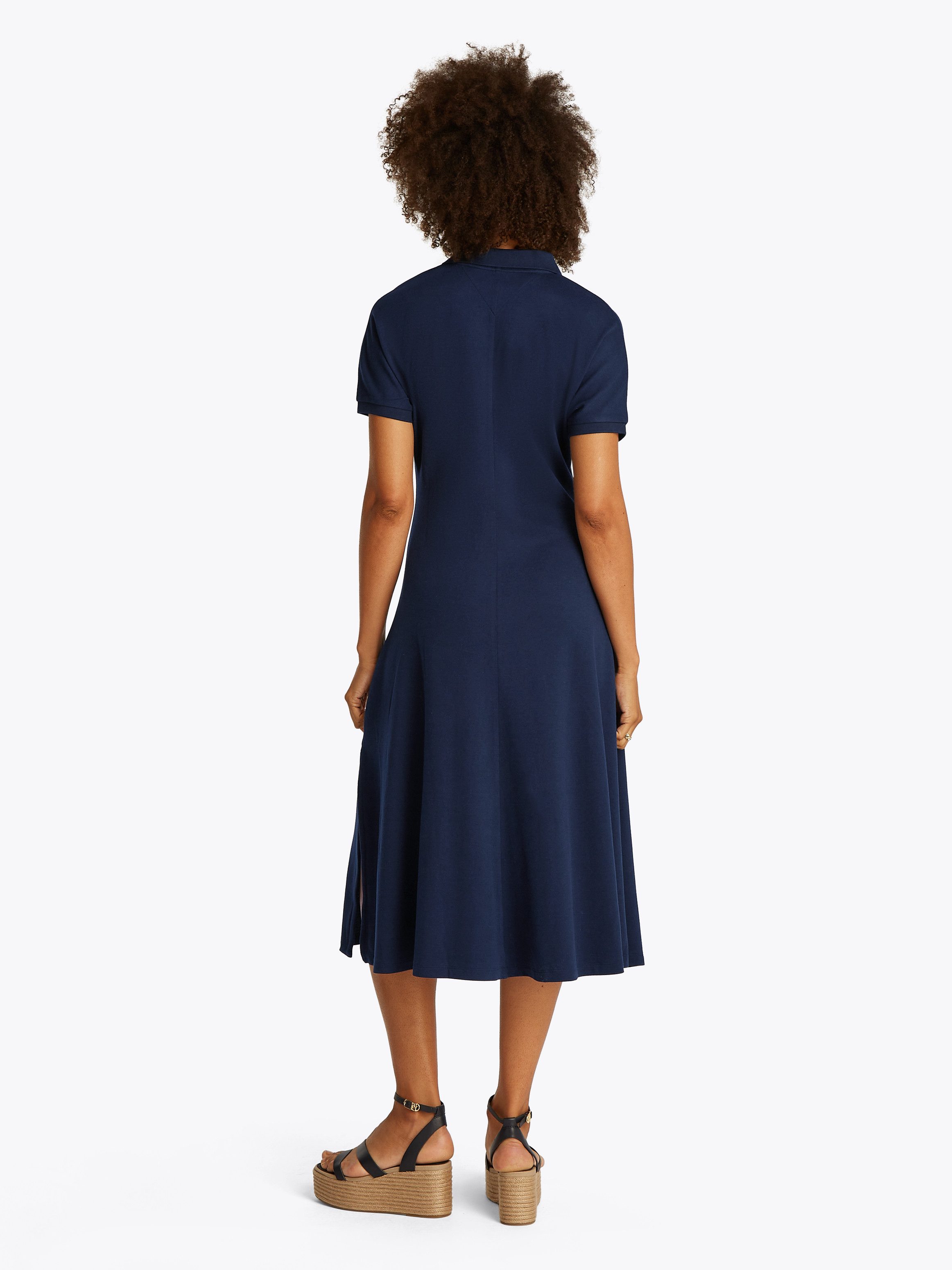 Tommy Hilfiger Polokleid LYOCELL OPEN-NK MIDI günstig online kaufen