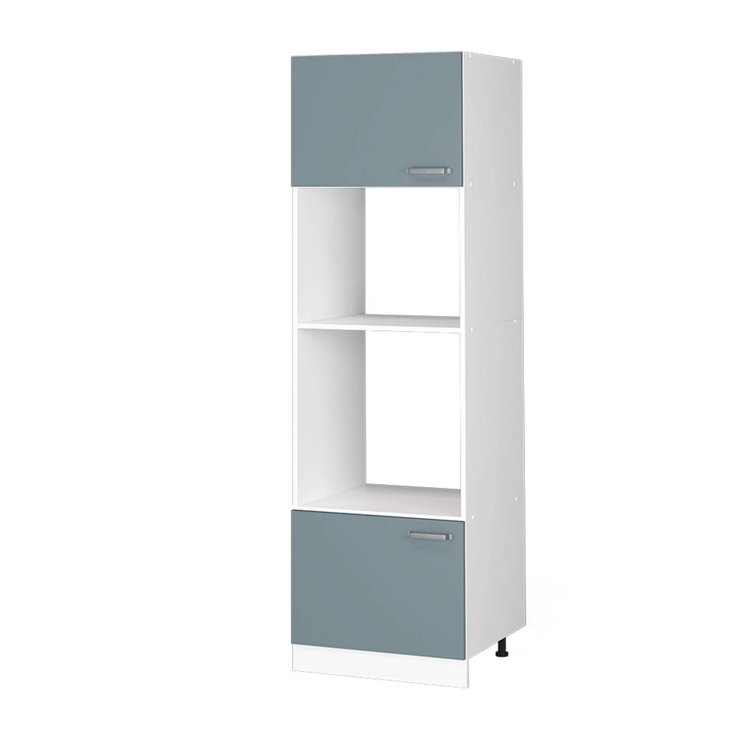 Vicco Mikrowellenumbauschrank R-Line, Blau-Grau/Weiß, 60 cm günstig online kaufen