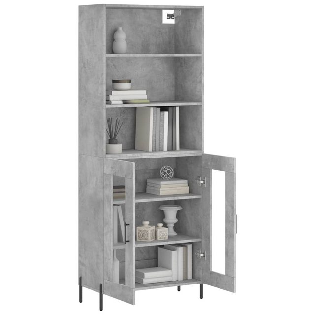 vidaXL Vitrine Highboard Betongrau 69,5x34x180 cm Spanplatte Glas Vitrine günstig online kaufen