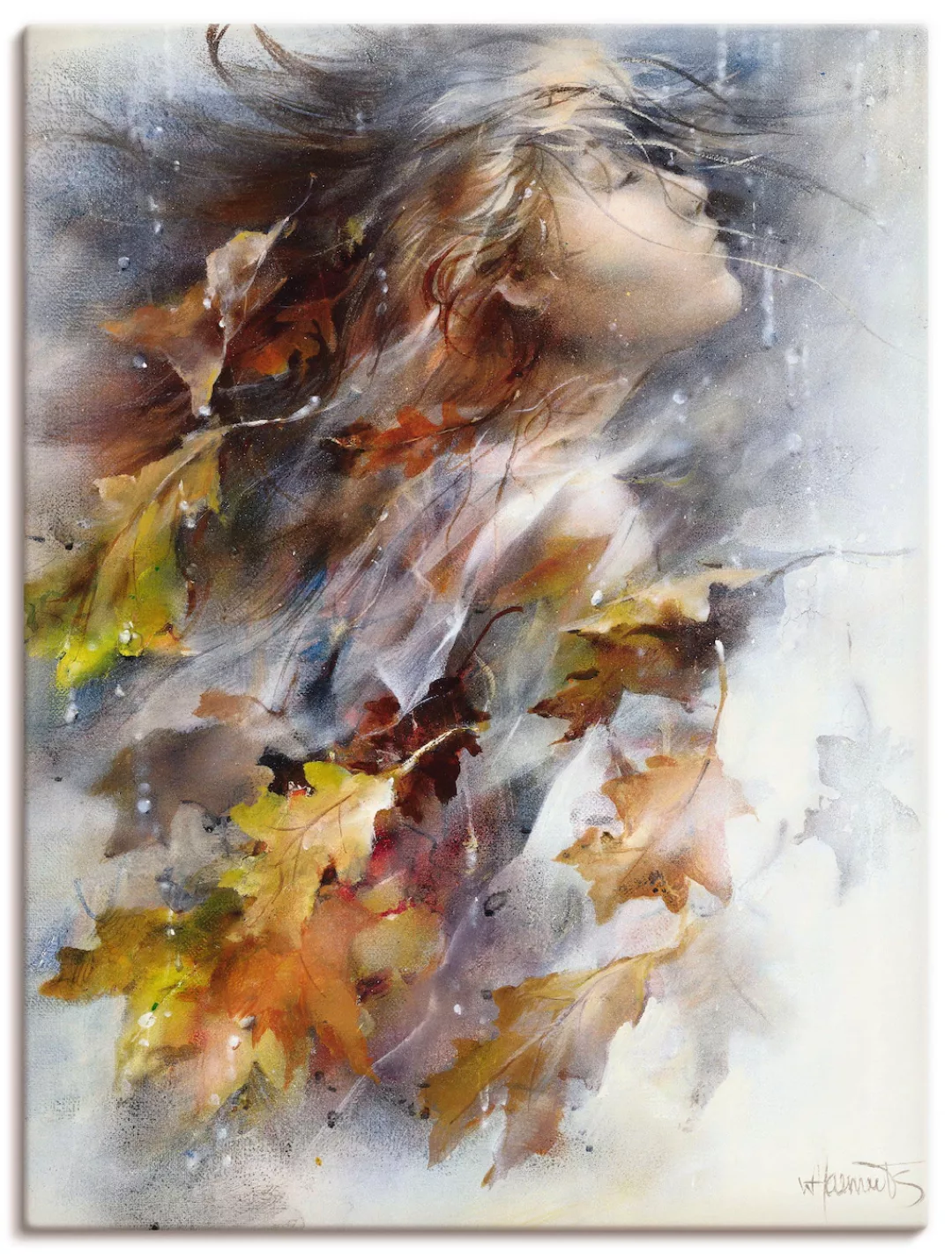 Artland Wandbild "Herbst", Frau, (1 St.), als Leinwandbild, Poster, Wandauf günstig online kaufen
