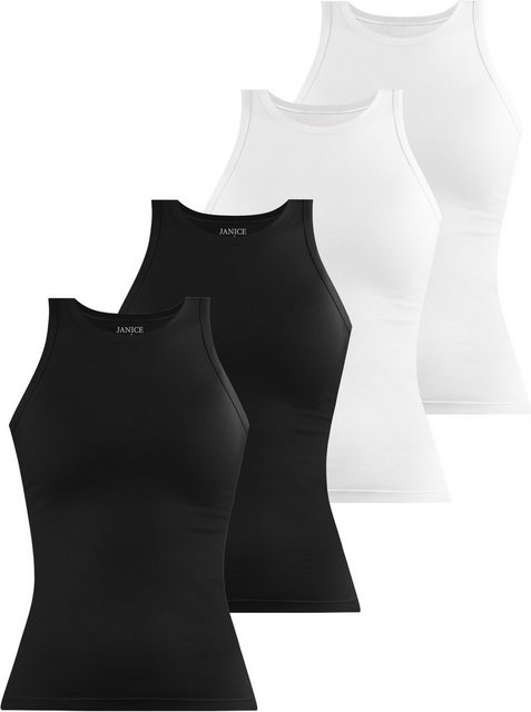 Janice Tanktop 4 x Damen Top hochgeschlossen Nauta Trägetop aus Baumwolle günstig online kaufen