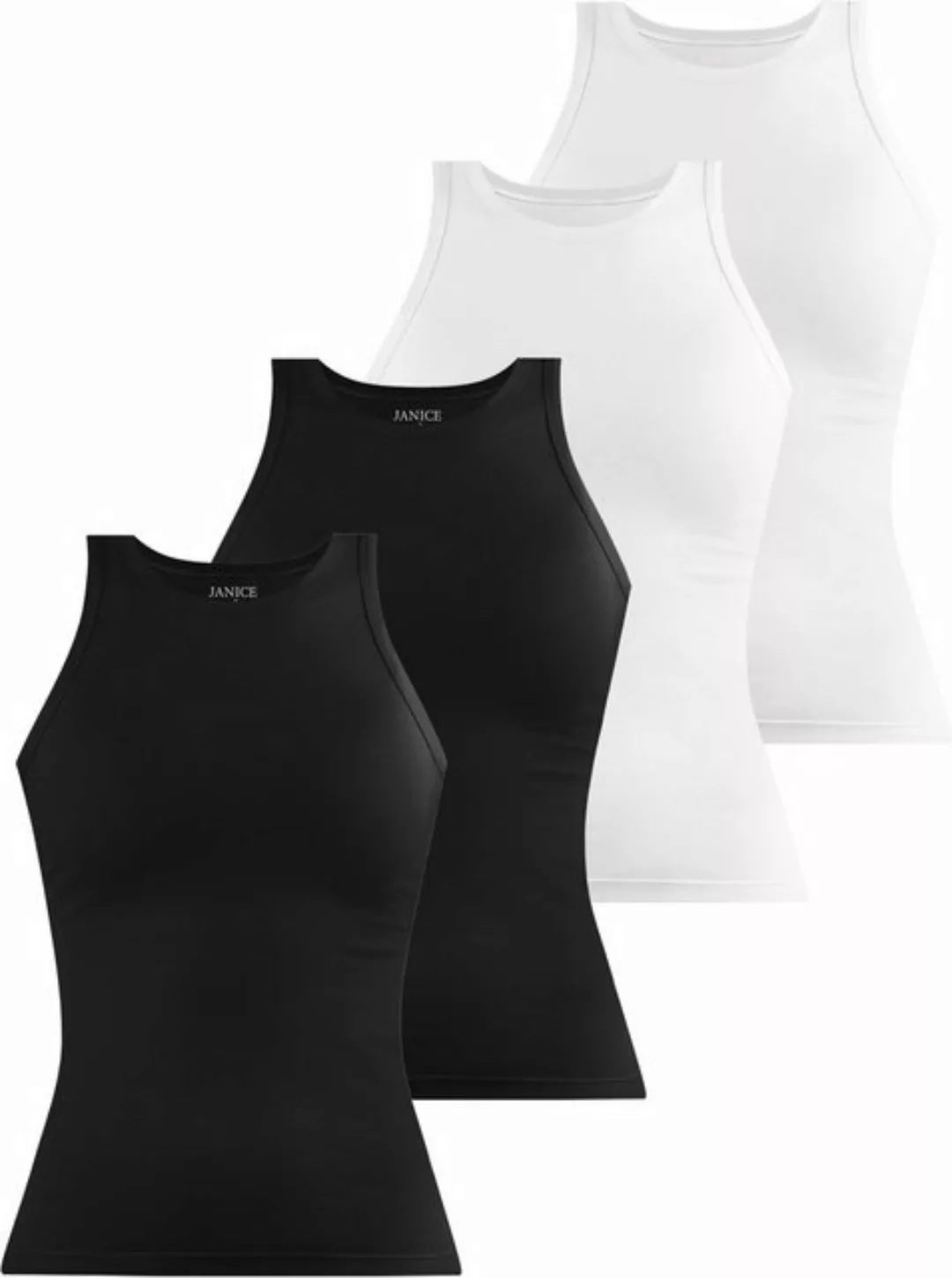 Janice Tanktop 4 x Damen Top hochgeschlossen Nauta Trägertop aus Baumwolle günstig online kaufen