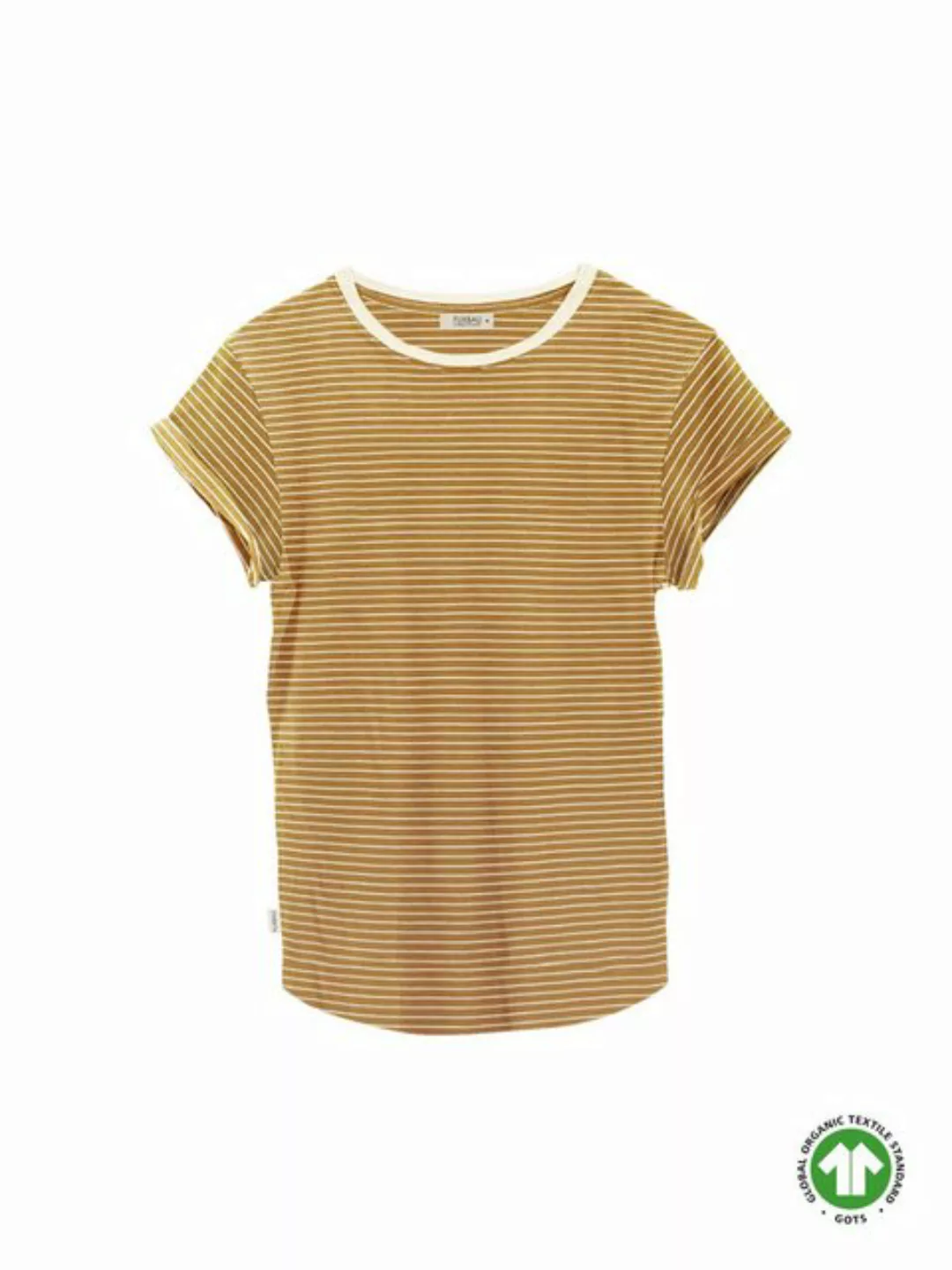 FUXBAU T-Shirt Frauen Streifenshirt - creme grün, bordeaux, blau oder senf, günstig online kaufen