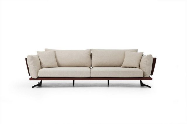 Xlmoebel 3-Sitzer Dreiersofa Stoff Beige Modernes Design Wohnzimmer Luxus, günstig online kaufen