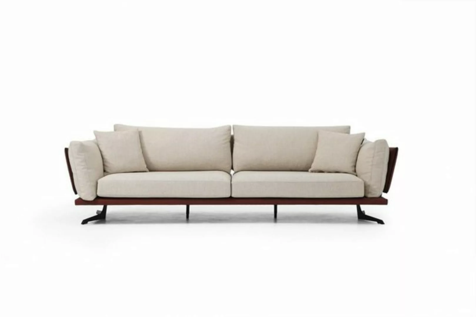 Xlmoebel 3-Sitzer Dreiersofa Stoff Beige Modernes Design Wohnzimmer Luxus, günstig online kaufen