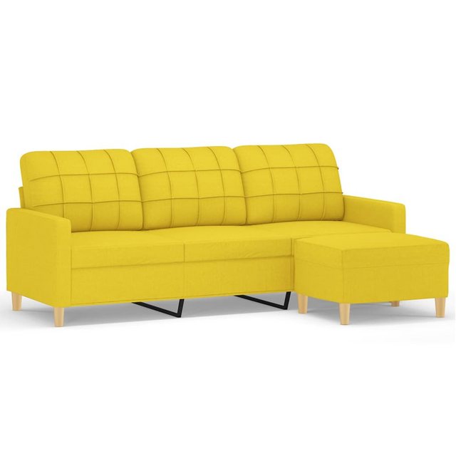 vidaXL Sofa 3-Sitzer Sofa mit Hocker verschiedene Farben, Gelb günstig online kaufen