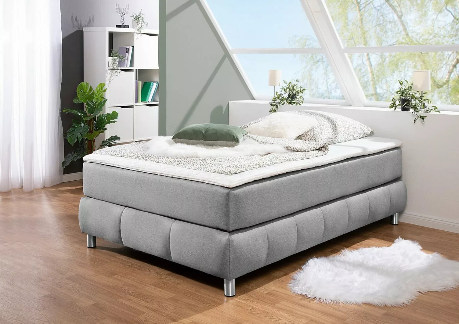 andas Boxspringbett Salo, Ohne Kopfteil, inkl. Topper, auch in Überlänge 22 günstig online kaufen