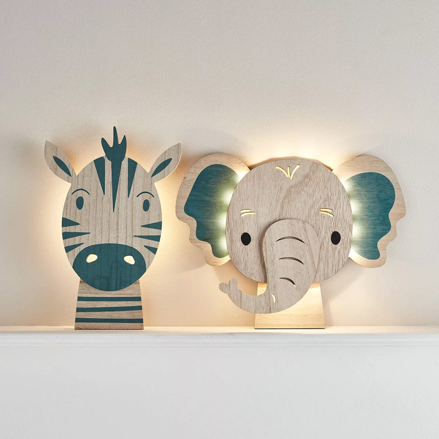 2er Set Zebra & Elefant Wandlampen Kinderzimmer günstig online kaufen
