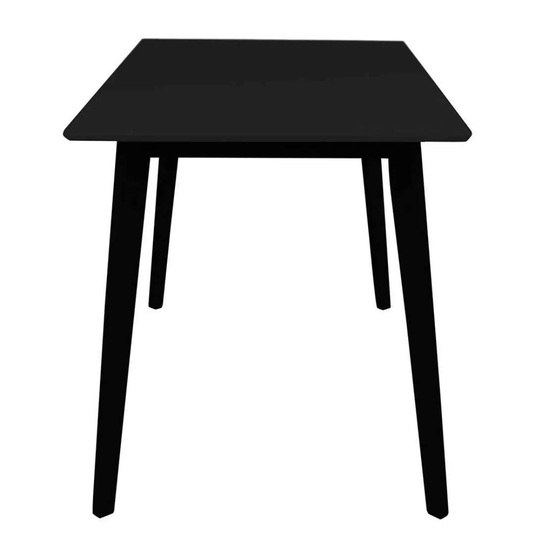 Schwarzer Küchentisch mit rechteckiger Tischplatte 120 cm breit günstig online kaufen