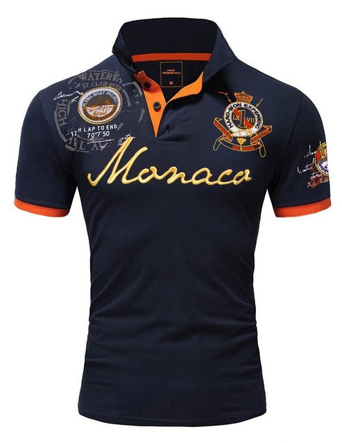 Amaci&Sons Poloshirt Monaco 2.0 Poloshirt mit Stickerei Herren Basic Kontra günstig online kaufen