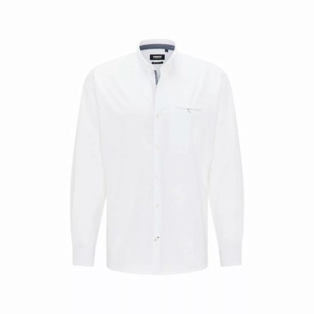 Pioneer Authentic Jeans Langarmhemd weiß regular fit (1-tlg) günstig online kaufen