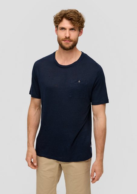 s.Oliver Kurzarmshirt T-Shirt aus Leinen-Mix mit aufgesetzter Brusttasche Z günstig online kaufen