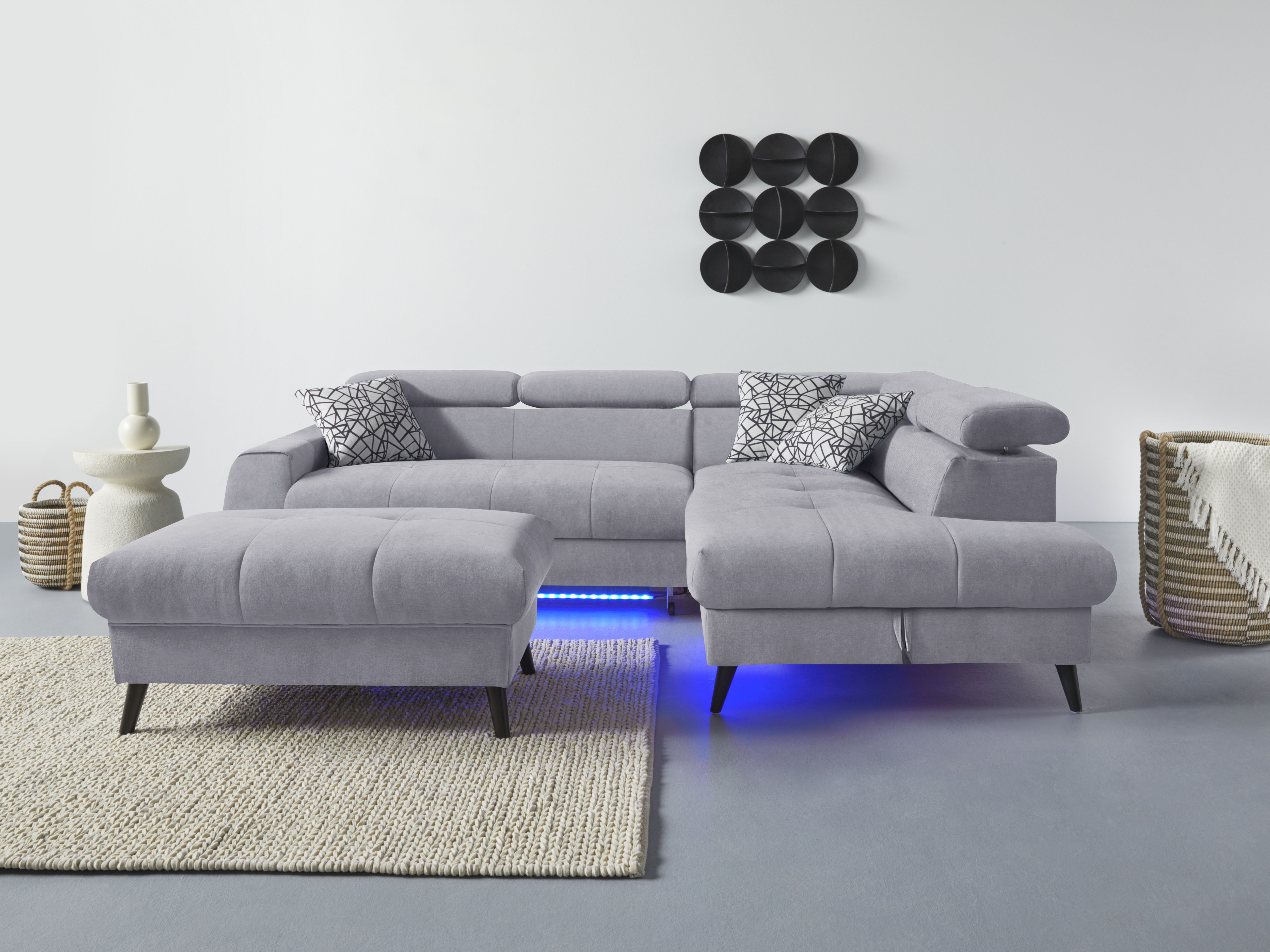 COTTA Ecksofa "Mia L-Form mit 3 Zierkissen", wahlweise mit Bettfunktion, Be günstig online kaufen