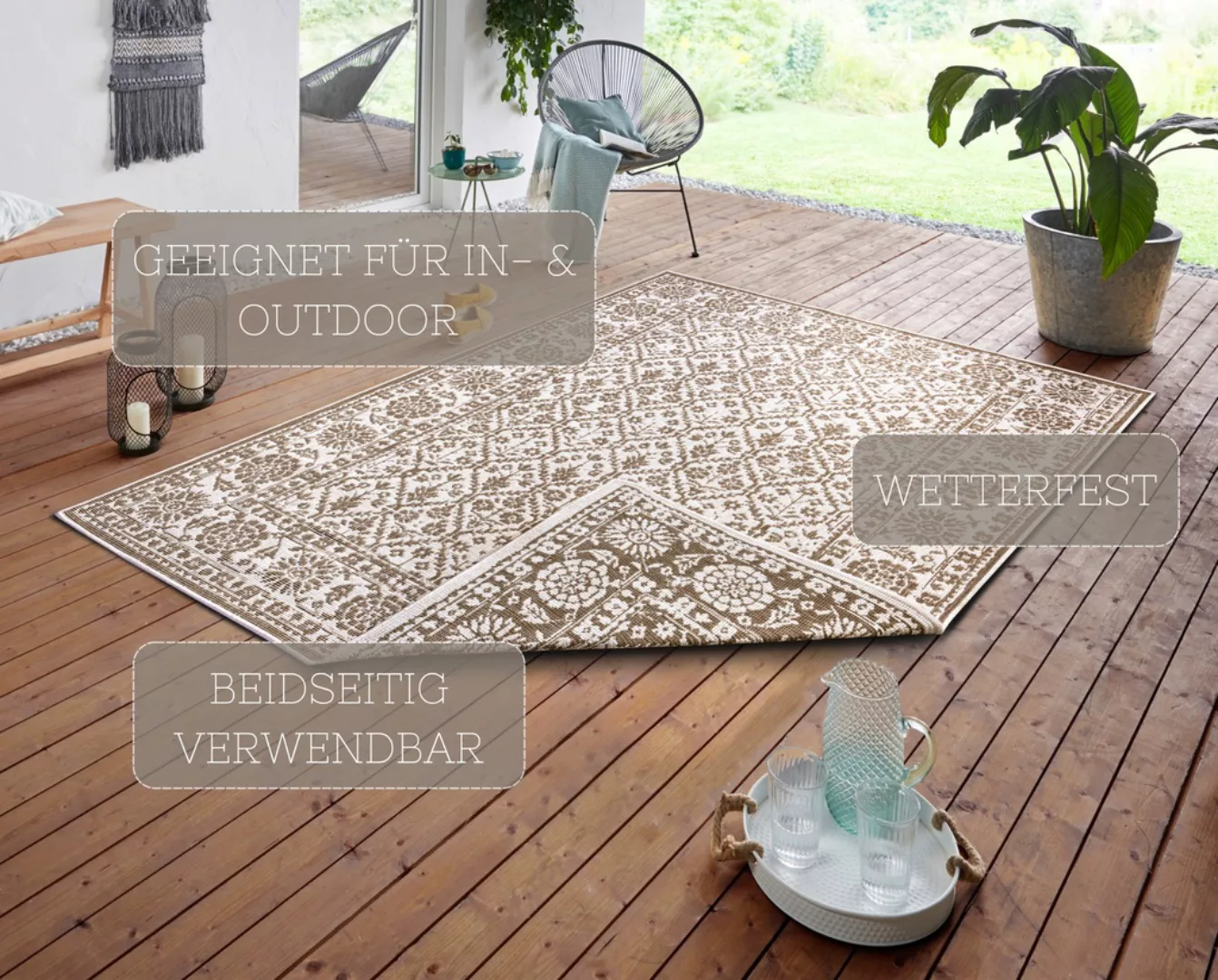 NORTHRUGS Teppich »Curacao«, rechteckig, 5 mm Höhe, In-& Outdoor, Läufer, W günstig online kaufen