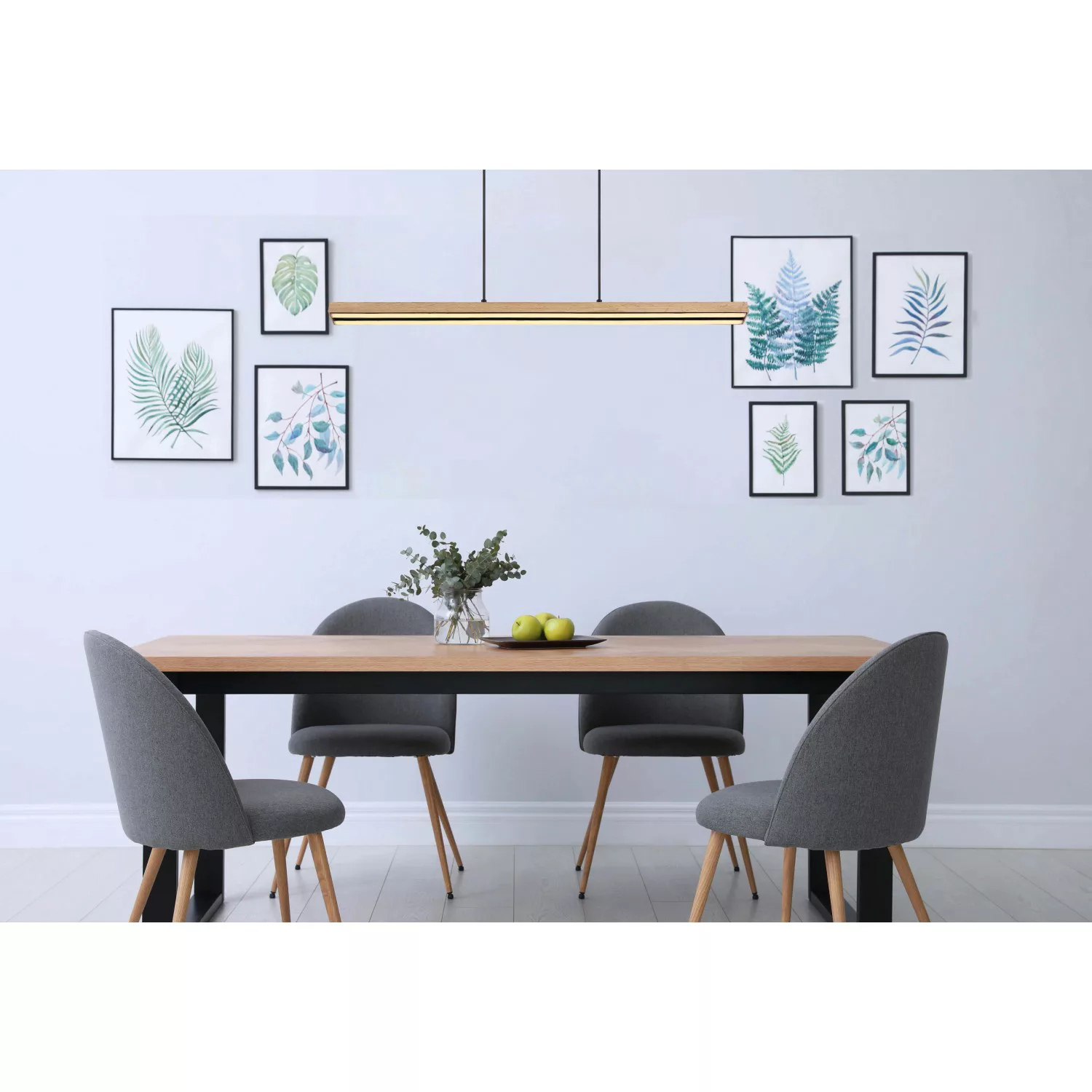 LED-Pendelleuchte Doro, Länge 101,5 cm, eiche, Holz günstig online kaufen