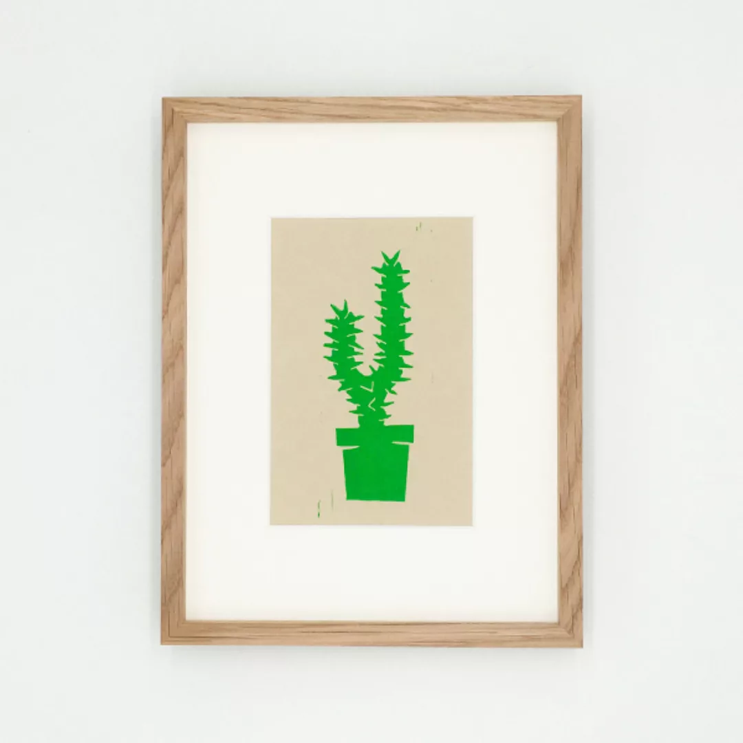 Kaktus – Kunstdruck Mit Echtholzrahmen günstig online kaufen