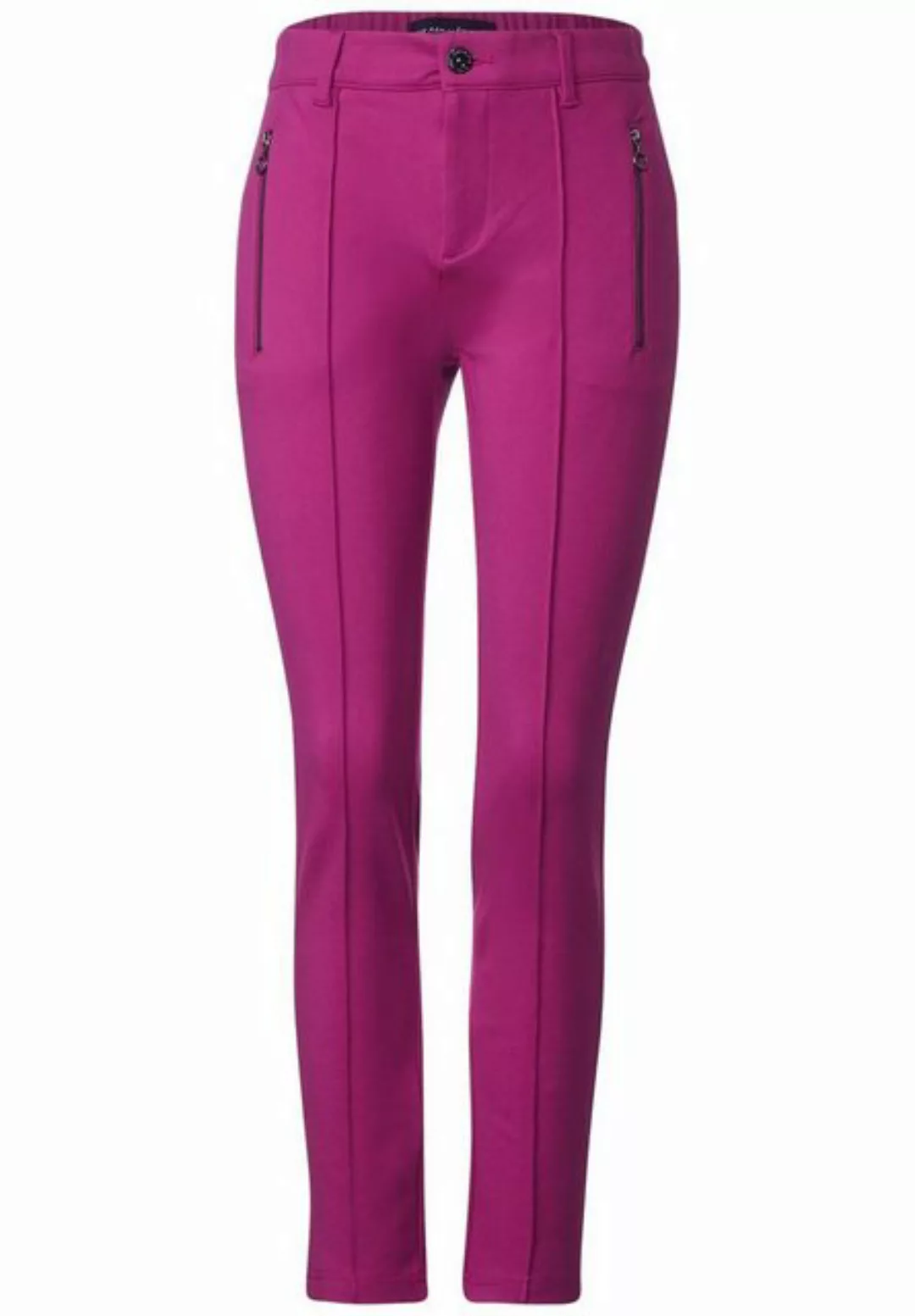 STREET ONE Stoffhose Style York zip pocket HW, magenta pink günstig online kaufen