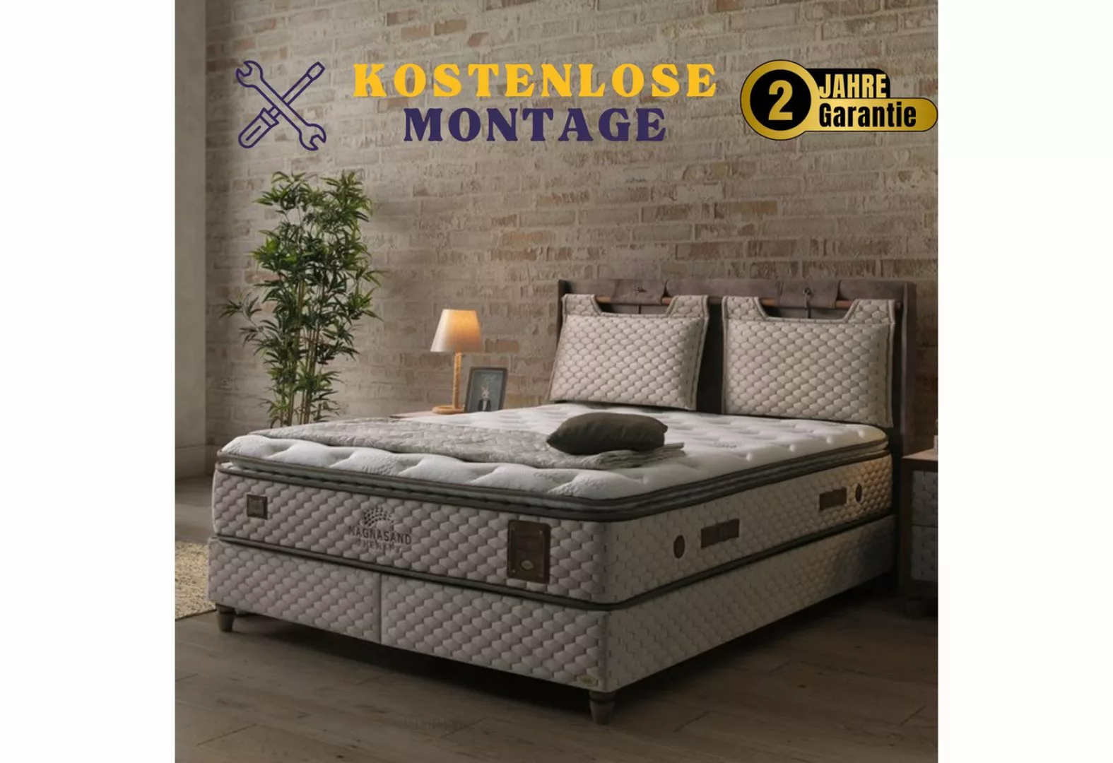 gowoll Boxspringbett Magnasand inkl. 10 Schichten Matratze mit Topper 33 cm günstig online kaufen