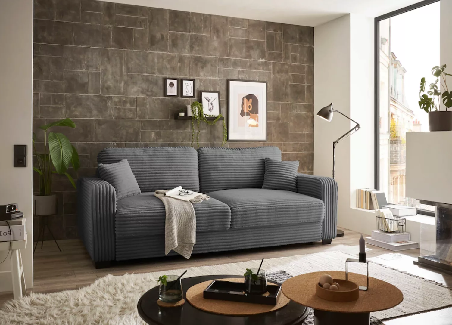 ED EXCITING DESIGN Schlafsofa "Carrara", frei im Raum stellbar, mit Bettkas günstig online kaufen